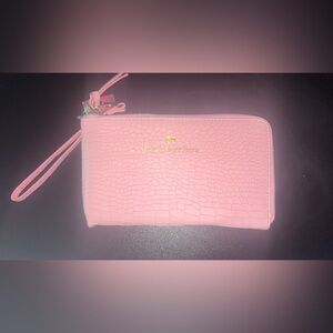 Simply Southern Pink Croc-Embossed Wristlet